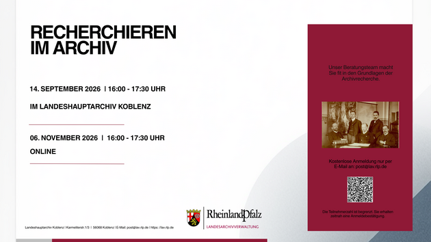 Recherchieren im Archiv. Termine für Einführungsveranstaltungen Recherchieren im Archiv. Termine für Einführungsveranstaltungen