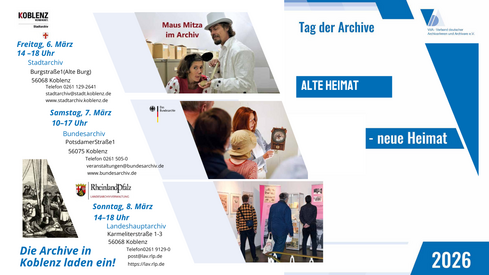 Tag der Archive vom 6. bis 8. März 2026 | Alte Heimat - Neue Heimat Tag der Archive vom 6. bis 8. März 2026 | Alte Heimat - Neue Heimat