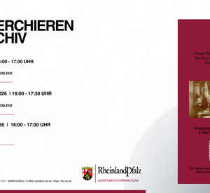 Plakat zur Veranstaltung Archivrecherche